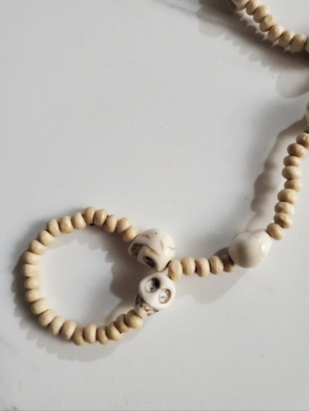 Ivory Skull Hand Bracelet Boho Chic Goth Statement Jewelry